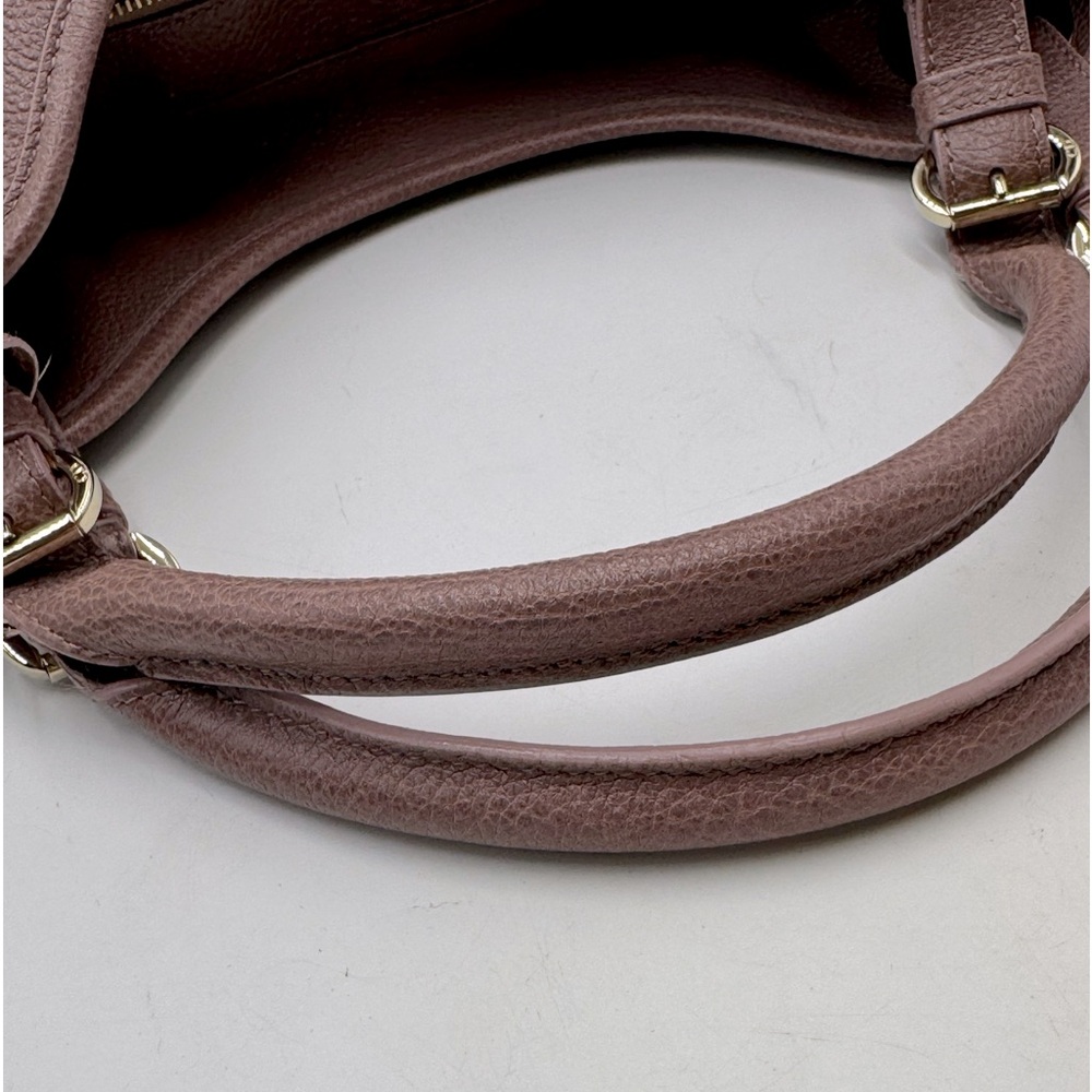 Auth Christian Dior Cannage Quilted Metallic Mauve Pink Leather Bee Hobo Tote - Picture 12 of 15